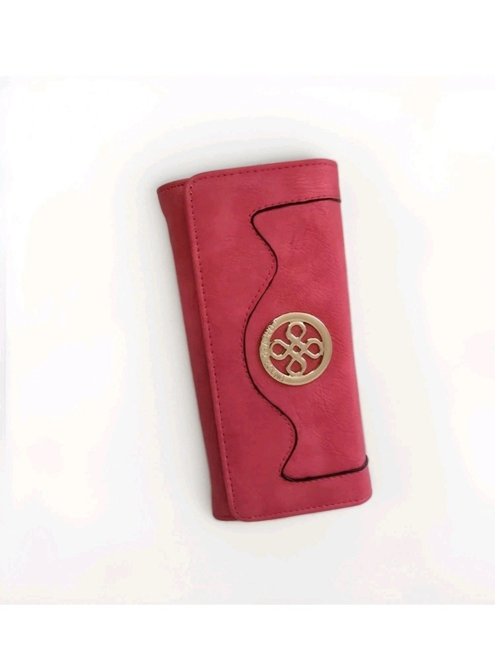 Women's Pink Wallet with Gold Emblem
